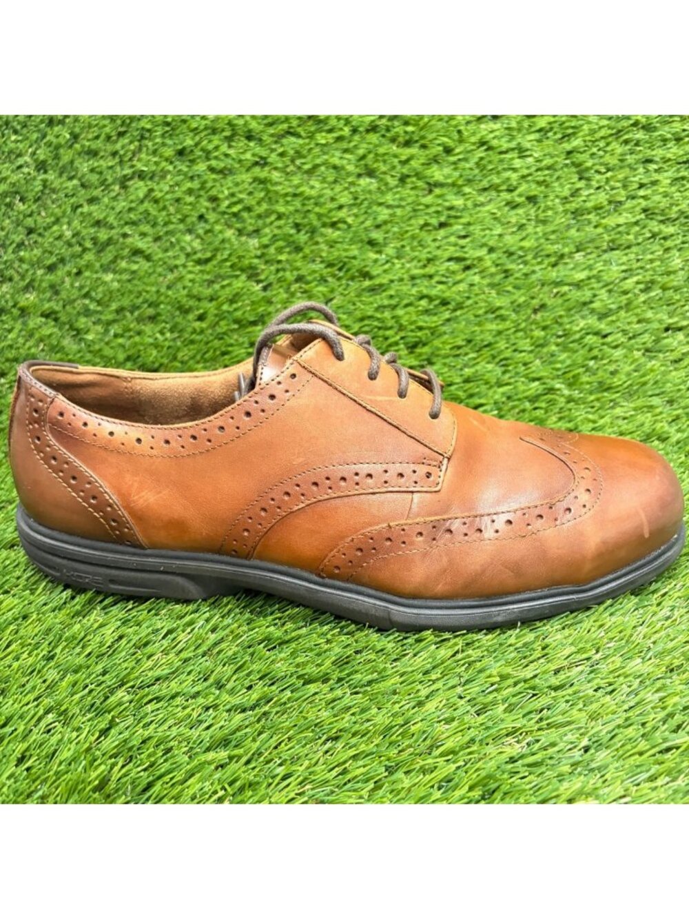 Florsheim Loedin SR Mens Size 12 Brown Leather Steel Toe Wingtip Oxford Shoes